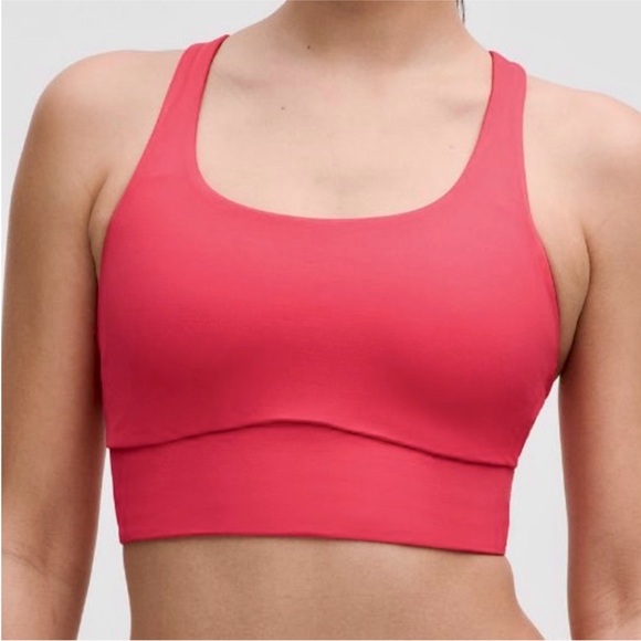 NWT Sz 6 Lululemon Energy Longline Bra Crossback Med Support B–D Cup Pink Punch - Picture 11 of 11